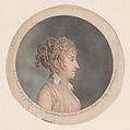 Portrait of a woman to right, Gilles Louis Chrétien  French, Hand-colored etching and aquatint