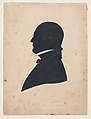 Silhouette of a woman facing right, Rufus K. Cummings American, Cut paper heightened with graphite and gold