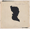 Silhouette of Harriet Case, to right, William Chamberlain  American, Hollow cut paper