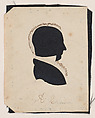 Silhouette of Aaron Crane, to right, William Chamberlain  American, Hollow cut paper