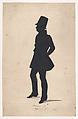Silhouette of C. J. Croome, full length to left, J. D. Croome  British, Pen and ink, brush and gray wash