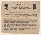 Advertisement for profile likenesses by Moses Chapman, Anonymous , American, 19th century, Letterpress