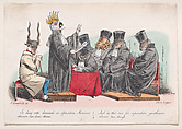 And in this suit for separation, gentlemen, observe two things, from "Metamorphoses of the Day", J. J. Grandville  French, Hand-colored lithograph