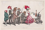 Vocal Concert, from "Metamorphoses of the Day", J. J. Grandville  French, Hand-colored lithograph
