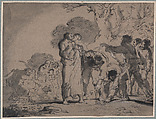 Betrayal of Christ, Leonaert Bramer Dutch, Brush and black ink, gray and black wash, with black chalk and some body color on prepared gray paper, laid down on another sheet