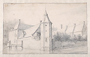 View of Castle Te Blotinghe, near The Hague, Roelant Roghman  Dutch, Black chalk and brush and gray wash