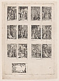 Sheet of 13 subjects for an Almanac, F. J. Dorgez  French, Etching