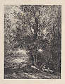 Shepherd and Shepherdess, Charles-François Daubigny (French, Paris 1817–1878 Paris), Etching; first state of three (Delteil)