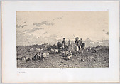 Turcs ramenant un troupeau, Jules Didier French, Lithograph