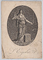 L'Egalité, Citoyenne de Monchy French, Etching and pointillé