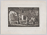 Interior of a barn with an unloading haywagon, Jean Louis de Marne (called Demarnette)  French, Etching and drypoint