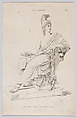Statue of a seated Roman, from "Journal des Artistes", Anonymous (Denys), Engraving