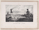 Hunting in the Field, from "Hunting Scenes", Alexandre-Gabriel Decamps  French, Lithograph