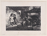Children Frightened by Snarling Dog, from "Hunting Scenes", Alexandre-Gabriel Decamps  French, Lithograph