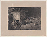 Interior of the Kennel, from "Hunting Scenes", Alexandre-Gabriel Decamps  French, Lithograph