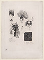 Leaf of Sketches, Alexandre-Gabriel Decamps  French, Etching