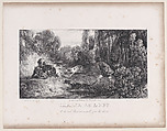 Wolf Hunt: Animal Wounded and Attacked by Dogs, from "Hunting Scenes", Alexandre-Gabriel Decamps  French, Lithograph