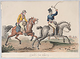 Route de Poste, Louis Philibert Debucourt French, Hand-colored etching and aquatint