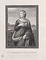 Saint Catherine of Alexandria, Auguste Gaspard Louis Boucher Desnoyers  French, Engraving