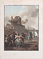 The Brawl (La Rixe), Charles Melchior Descourtis French, Color aquatint, etching, and engraving