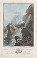 Vue de la chute du torrent de Gelten, Charles Melchior Descourtis French, Color aquatint, etching, and engraving