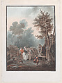La Foire de Village, Charles Melchior Descourtis French, Color aquatint, etching, and engraving; proof