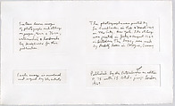 Photographs and Etchings, Jim Dine (American, born Cincinnati, Ohio, 1935), Etching and gelatin silver prints