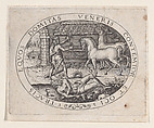 Hercules Stealing the Horses of Diomedes, Etienne Delaune (French, Orléans 1518/19–1583 Strasbourg), Engraving