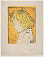 Portrait of a Child, Eugène Delâtre French, Color etching and aquatint