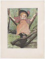 Little girl in a tree (Petite fille dans un arbre), from "L'Estampe Moderne", Eugène Delâtre  French, Color lithograph