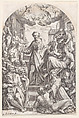 St. Peter Resucitating Tabitha, plate 3 from "Les Tableaux de Rome, Les Eglises Jubilaires" (The Paintings of Rome, The Churches Jubilee), Jacques Callot French, Engraving; third state of three (Lieure)