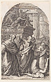 Sapphira Punished by Death, plate 5 from Les Tableaux de Rome, Les Eglises Jubilaires (The Paintings of Rome, The Churches Jubilee), Jacques Callot French, Engraving; second state of three (Lieure)