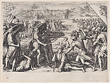 Attaque des Forts Avancés de Bone (Attack of the Strong Advances of Bone), from "La Vie de Ferdinand Ier de Médicis série appelée aussi Les Batailles des Médicis" (The Life of Ferdinand I de'Medici also called The Medici Battles), Jacques Callot  French, Engraving; first state of two (Lieure)