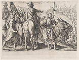 Les Troupes en Marche (The Marching Troops), from La Vie de Ferdinand Ier de Médicis série appelée aussi Les Batailles des Médicis (The Life of Ferdinand I de'Medici also called The Medici Battles), Jacques Callot French, Engraving; first state of two (Lieure)