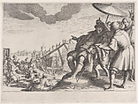 Le Grand Duc Fait Fortifier le Port de Livourne (The Grand Duke Fortifying the Port of Livourne), from La Vie de Ferdinand Ier de Médicis série appelée aussi Les Batailles des Médicis (The Life of Ferdinand I de'Medici also called The Medici Battles), Jacques Callot  French, Engraving; first state of two (Lieure)