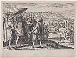 Restauration de L'Aqueduc de Pise (Restoring the Aqueduct in Pisa), from La Vie de Ferdinand Ier de Médicis série appelée aussi Les Batailles des Médicis (The Life of Ferdinand I de'Medici also called The Medici Battles), Jacques Callot French, Engraving; first state of two (Lieure)