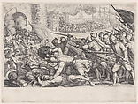 Les Troupes Forcent la Porte d'une Ville (The Troops Force Their Way Through the Gate of a City), from "La Vie de Ferdinand Ier de Médicis série appelée aussi Les Batailles des Médicis" (The Life of Ferdinand I de'Medici also called The Medici Battles), Jacques Callot French, Engraving; first state of two (Lieure)