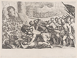 Les Troupes Forcent la Porte d'une Ville (The Troops Force Their Way Through the Gate of a City), from La Vie de Ferdinand Ier de Médicis série appelée aussi Les Batailles des Médicis (The Life of Ferdinand I de'Medici also called The Medici Battles), Jacques Callot French, Engraving; first state of two (Lieure)