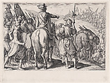 Les Troupes en Marche (The Marching Troops), from "La Vie de Ferdinand Ier de Médicis série appelée aussi Les Batailles des Médicis" (The Life of Ferdinand I de'Medici also called The Medici Battles), Jacques Callot French, Engraving; first state of two (Lieure)