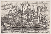 1er Combat Naval (First Naval Battle), from "La Vie de Ferdinand Ier de Médicis série appelée aussi Les Batailles des Médicis" (The Life of Ferdinand I de'Medici also called The Medici Battles), Jacques Callot  French, Engraving; first state of two (Lieure)