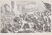 Les Troupes Forcent la Porte d'une Ville (The Troops Force Their Way Through the Gate of a City), from "La Vie de Ferdinand Ier de Médicis série appelée aussi Les Batailles des Médicis" (The Life of Ferdinand I de'Medici also called The Medici Battles), Jacques Callot  French, Engraving; first state of two (Lieure)
