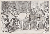 Restauration du Dome de S. Maria del Fiore a Florence (The Restoration of the Dome of S. Maria del Fiore in Florence), from "La Vie de Ferdinand Ier de Médicis série appelée aussi Les Batailles des Médicis" (The Life of Ferdinand I de'Medici also called The Medici Battles), Jacques Callot  French, Engraving; first state of two (Lieure)