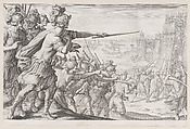 Prise de la Ville de Bone (Capture of the City of Bonne), from "La Vie de Ferdinand Ier de Médicis série appelée aussi Les Batailles des Médicis" (The Life of Ferdinand I de'Medici also called The Medici Battles), Jacques Callot  French, Engraving; first state of two (Lieure)