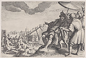 Le Grand Duc Fait Fortifier le Port de Livourne (The Grand Duke Fortifying the Port of Livourne), from "La Vie de Ferdinand Ier de Médicis série appelée aussi Les Batailles des Médicis" (The Life of Ferdinand I de'Medici also called The Medici Battles), Jacques Callot  French, Engraving; first state of two (Lieure)