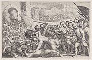 Les Troupes Forcent la Porte d'une Ville (The Troops Force Their Way Through the Gate of a City), from "La Vie de Ferdinand Ier de Médicis série appelée aussi Les Batailles des Médicis" (The Life of Ferdinand I de'Medici also called The Medici Battles), Jacques Callot  French, Engraving; first state of two (Lieure)