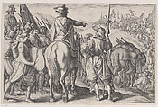 Les Troupes en Marche (The Marching Troops), from "La Vie de Ferdinand Ier de Médicis série appelée aussi Les Batailles des Médicis" (The Life of Ferdinand I de'Medici also called The Medici Battles), Jacques Callot  French, Engraving; first state of two (Lieure)