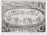 Reprint of Le Défilé Entrée des Chars de l'Afrique et de l'Aise (The Entrance Parade of the Chariots of Africa and Asia), from La Guerre d'Amour (Guerra d'Amore) (War of Love), Jacques Callot French, Etching