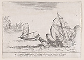 L'Abordage du Taccio (The Collision of Taccio), from "Les Combats de Quatre Galères" (The Battles of Four Galleys), Jacques Callot  French, Etching