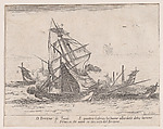 L'Abordage du 'Bertone' (The Colission of 'Bertone'), from "Les Combats de Quatre Galères" (The Battles of Four Galleys), Jacques Callot  French, Etching; second state of two (Lieure)