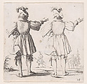 L'Officier a la Collerette Vu de Dos (The Officer with the Hackle Seen from Behind), plate 14 from "Varie Figure" (Various Figures), Jacques Callot French, Etching; third state of three (Lieure)